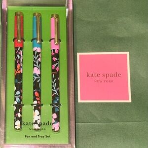 Kate Spade New York Fall Floral Fine Tip Pen Set with Acrylic Tray